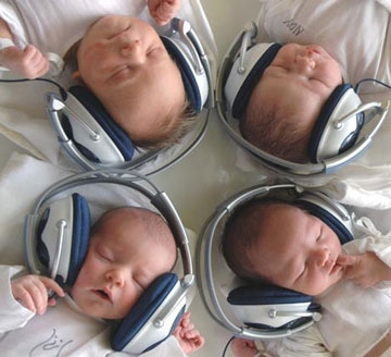 Babies with Headphones